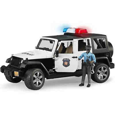 Bruder Jeep Wrangler Unlimited Rubicon mit Polizist (dunkler Hauttyp) 1:16
