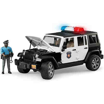 Bruder Jeep Wrangler Unlimited Rubicon mit Polizist (dunkler Hauttyp) 1:16 2