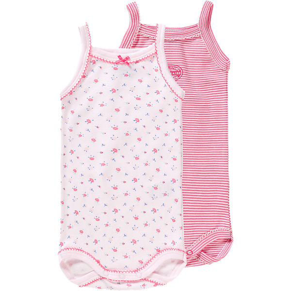 PETIT BATEAU Baby Bodys Doppelpack für Mädchen