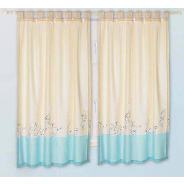 Vorhang Set Esel beige je 130 x 150 cm (2 Schals)