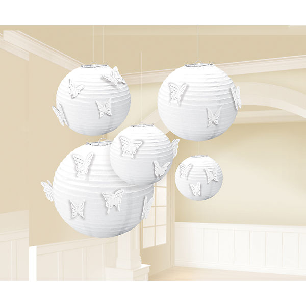 Lampion Schmetterling, 5 Stück (24 Schmetterlinge)