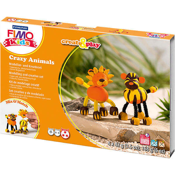 FIMO kids Create & Play Crazy Animals Löwe & Tiger