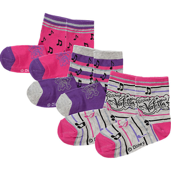 DISNEY VIOLETTA Socken 3er-Pack für Mädchen