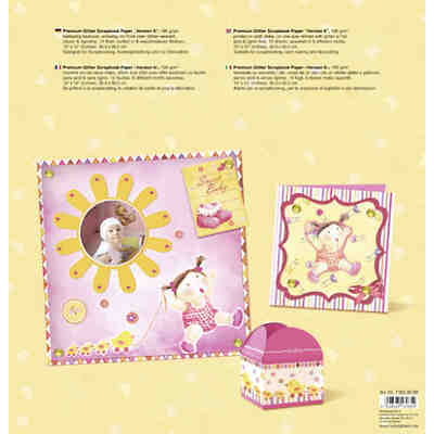 Bastelblock Premium Glitter Baby Mädchen, 12 Bogen 30,5 x 30,5 cm 2