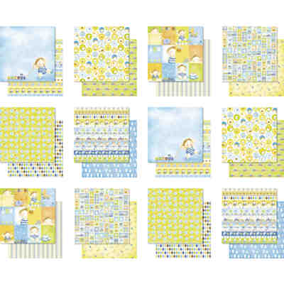 Bastelblock Premium Glitter Baby Junge, 12 Bogen 30,5 x 30,5 cm 2