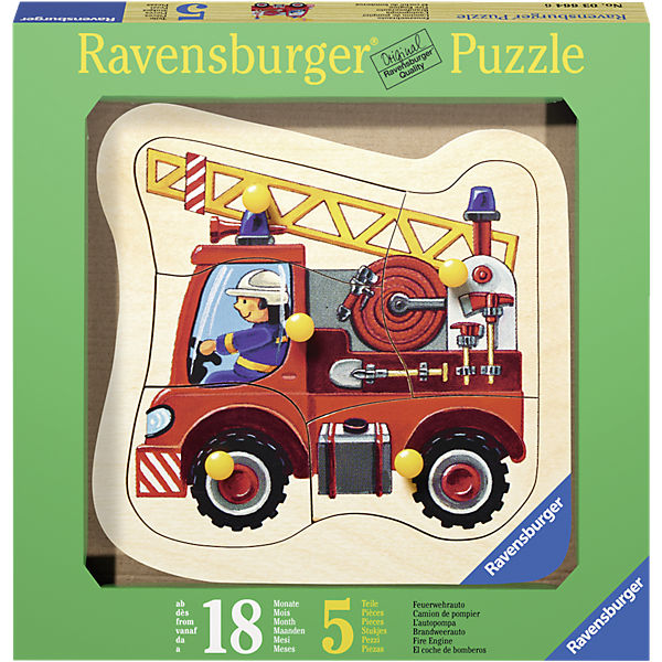Holzpuzzle Feuerwehrauto 5 Teile