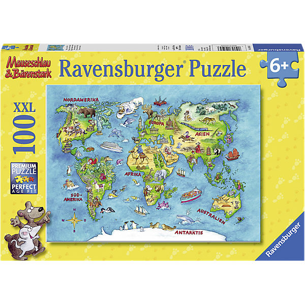 Puzzle Mauseschlau&Bärenstark: Reise um die Welt 100 Teile