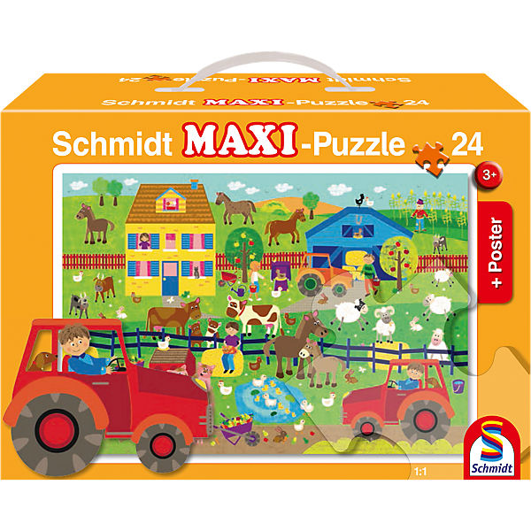 Bodenpuzzle, Auf dem Bauernhof (inkl. Poster), 24 Teile