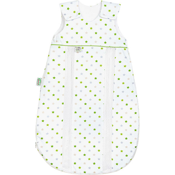 Schlafsack Jersey prima klima, Sterne weiß-limone