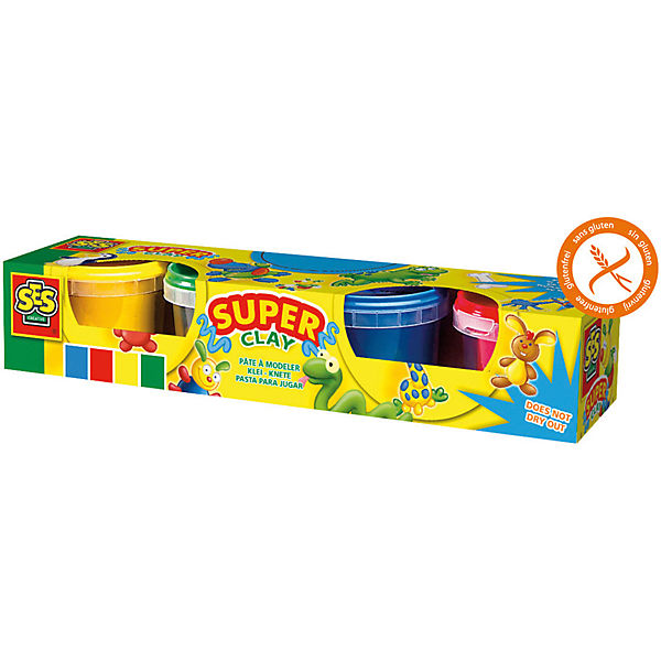 Knete Super-Clay, 4 x 90 g