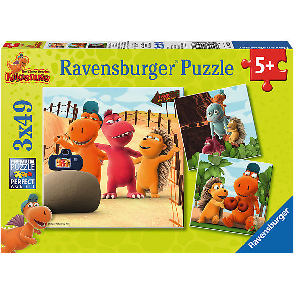 Puzzleset Der kleine Drache Kokosnuss 3 x 49 Teile