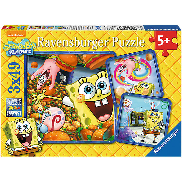 Puzzleset Spaß mit Spongebob 3 x 49 Teile