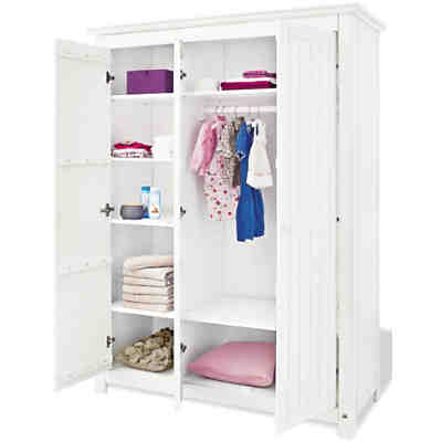 Kleiderschrank NINA 3-trg., Fichte weiß lasiert, 142 x 189 cm 2
