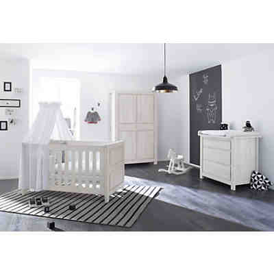 Komplett Kinderzimmer LINE breit, 3-tlg., MDF Eiche grau
