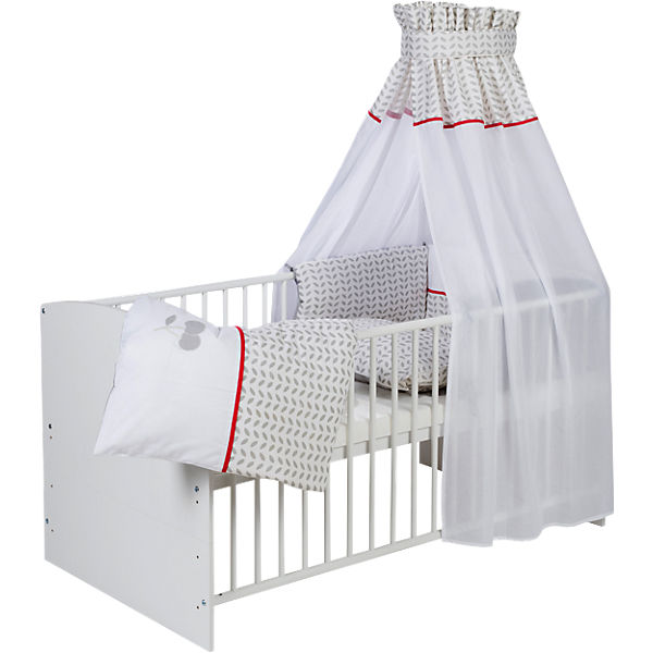 Bettset Cherries Grey, grau, 3-tlg.