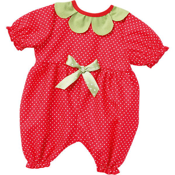 Puppenkleidung Baby-Anzug Erdbeere, Gr. 43