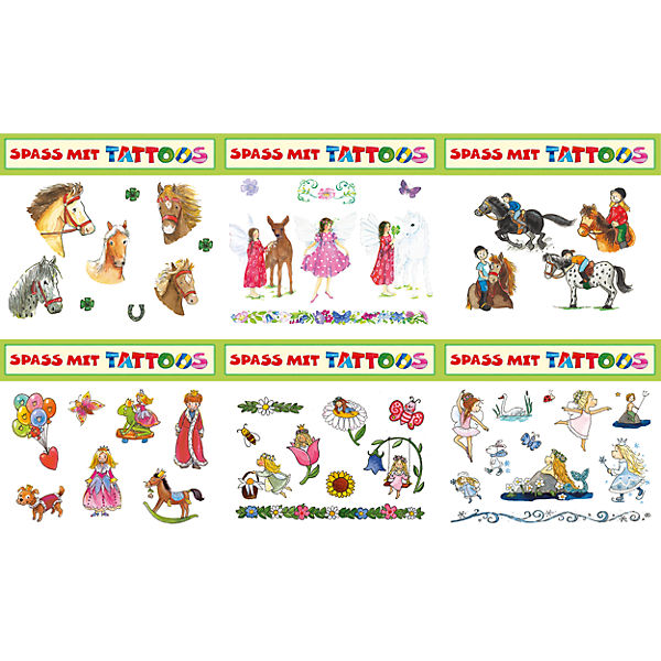 Tattoo-Set Mädchen, 6-tlg.