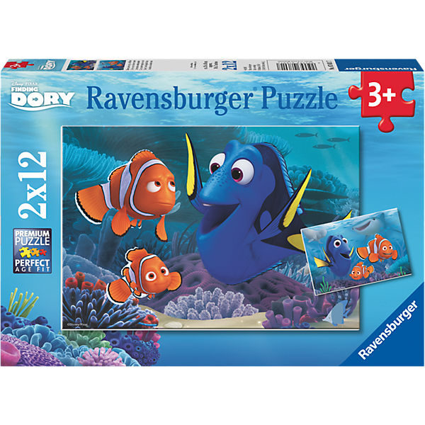Puzzleset 2 x 12 Teile Disney Findet Dorie: Dory unterwegs im Meer