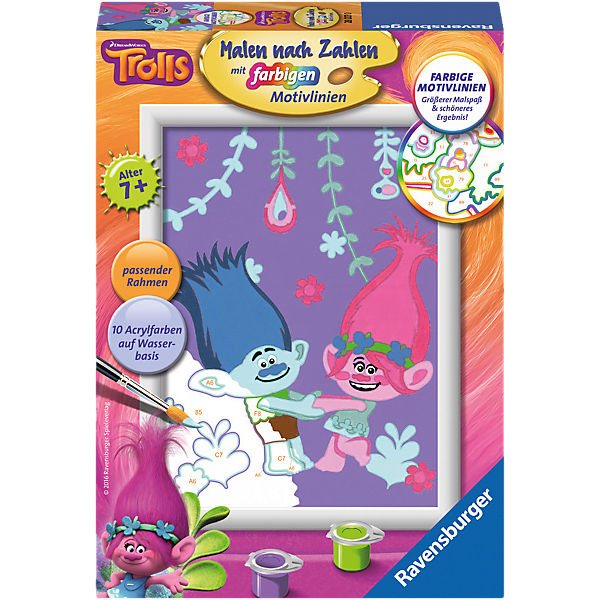 Malen nach Zahlen Trolls: Poppy und Branch