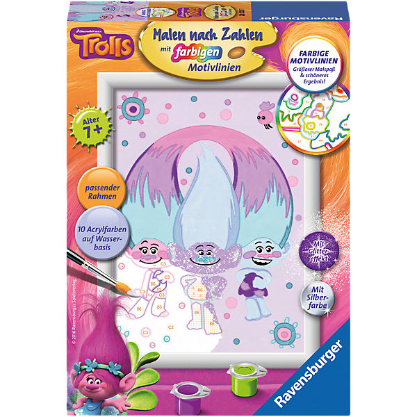 Malen nach Zahlen Trolls: Diamond, Chenille & Satin