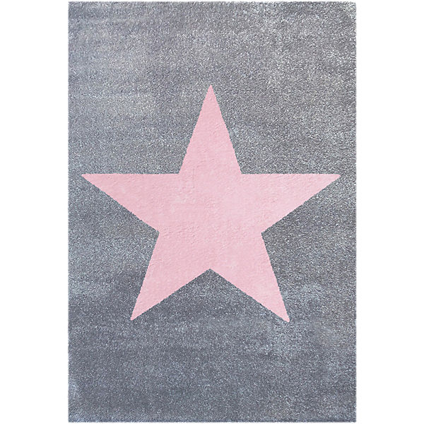 Teppich, STAR silbergrau/rosa, 160 x 230 cm