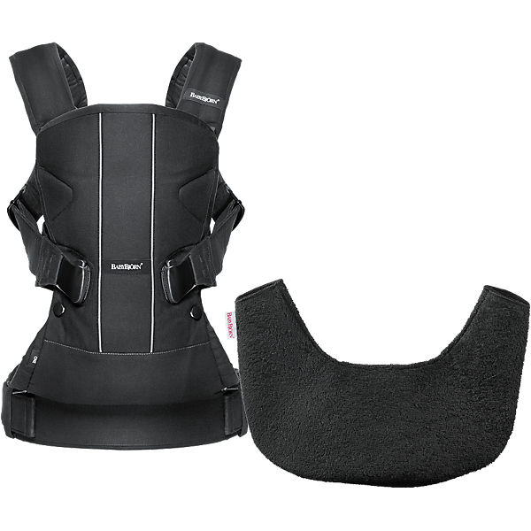 Babytrage One mit Lätzchen, schwarz