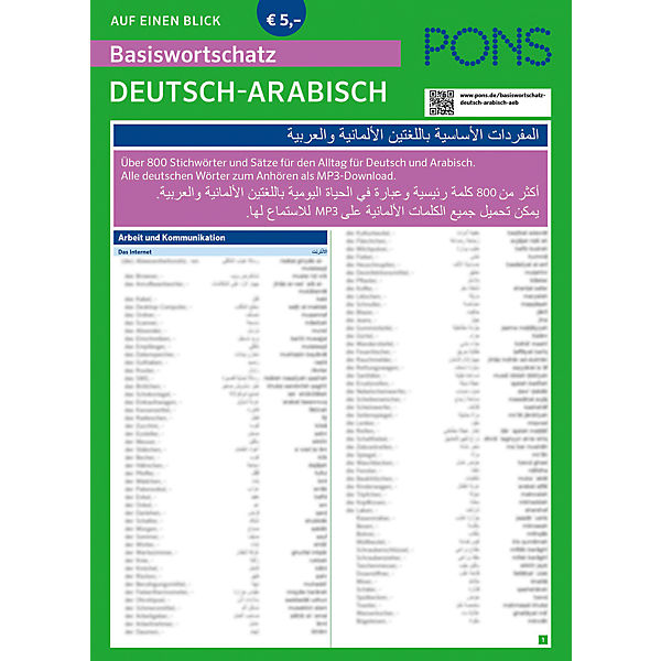 PONS Basiswortschatz auf einen Blick Deutsch-Arabisch