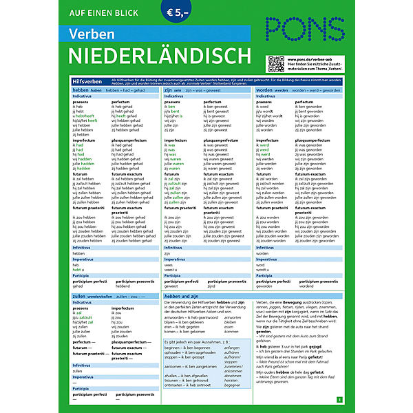 PONS Verben auf einen Blick, Niederländisch