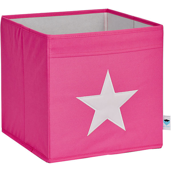 Aufbewahrungsbox, rosa mit weißem Stern