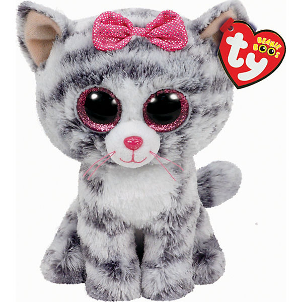 Beanie Boo Kiki Katze grau, 15cm