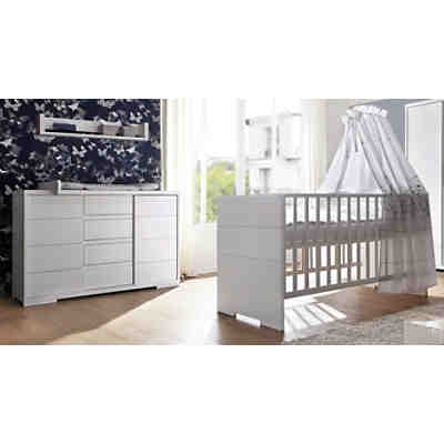 Sparset Maxx White (Kombi-Kinderbett 140 x 70 cm, Umbauseiten und breite Wickelkommode), Dekor/MDF weiß 2