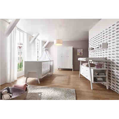Sparset Holly White (Kombi-Kinderbett 70 x 140 cm, Umbauseiten und Wickelkommode), Dekor/Massivholz weiß 2