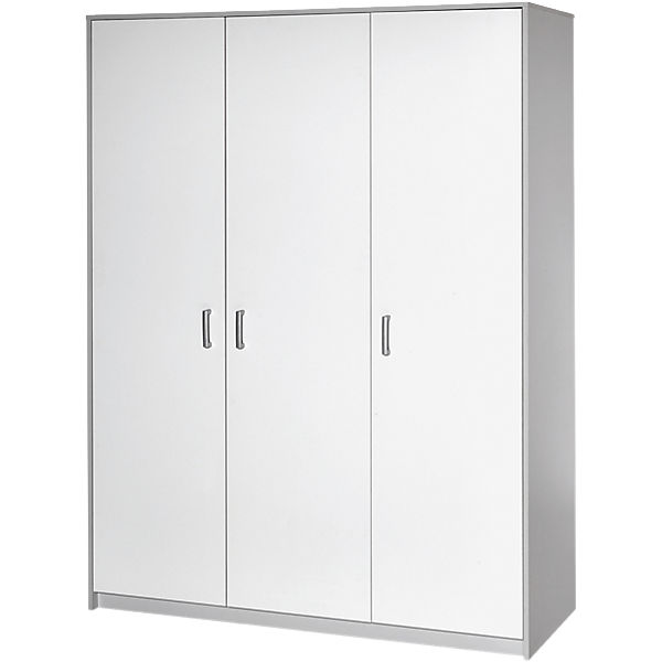 Kleiderschrank Classic Grey, 3-trg., Dekor grau/weiß