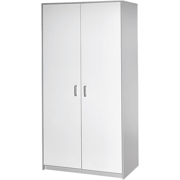 Kleiderschrank Classic Grey, 2-trg., Dekor grau/weiß