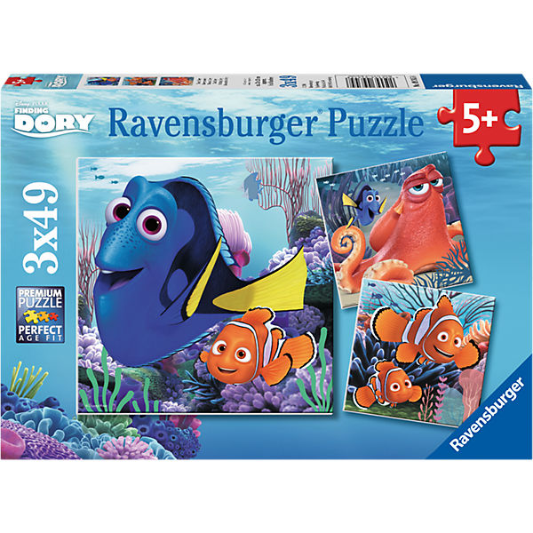 Puzzleset 3 x 49 Teile Disney Findet Dorie