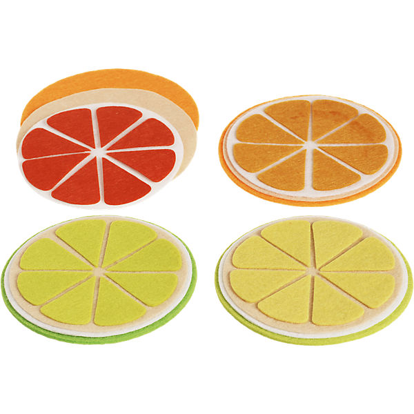 Filz-Kreativset Untersetzer Zitrusfrüchte, 4 Stück