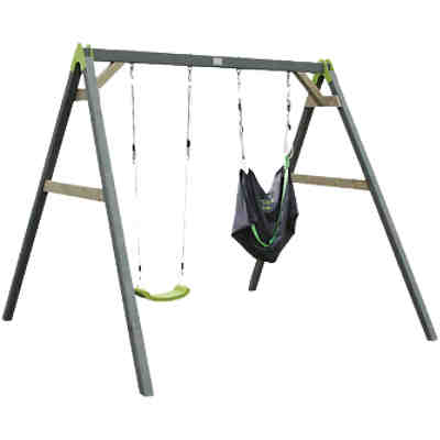 EXIT Aksent Doppelschaukel + EXIT Swingbag Schwarz/Grün (1x)
