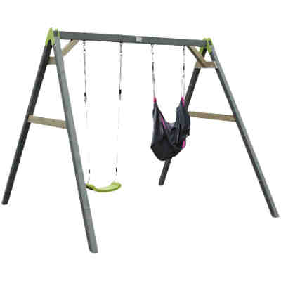 EXIT Aksent Doppelschaukel + EXIT Swingbag Schwarz/Rosa (1x)