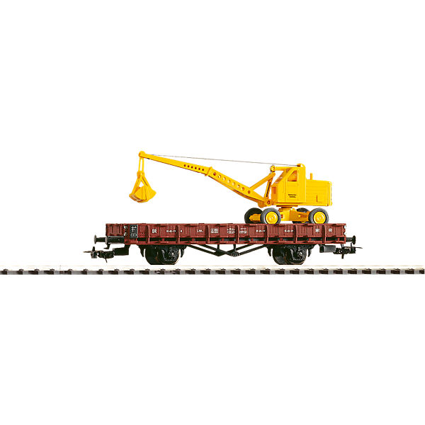 PIKO Spur H0 Rungenwagen mit Bagger beladen