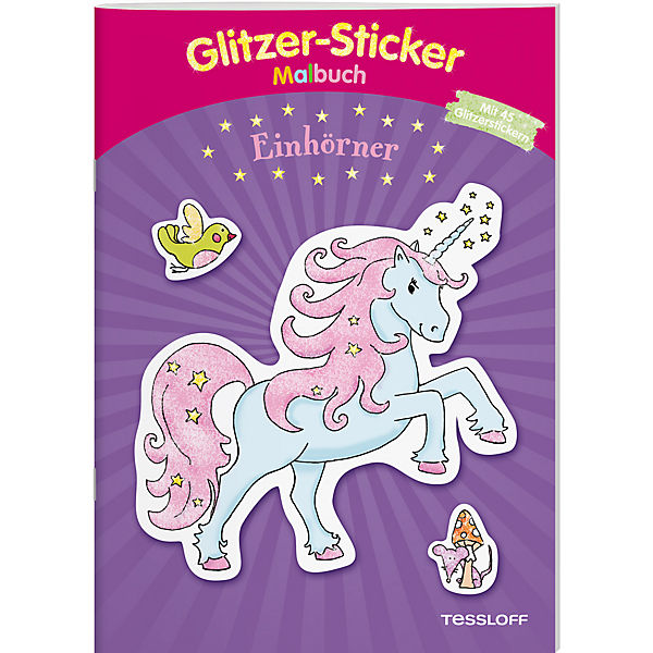 Glitzer-Sticker-Malbuch - Einhörner