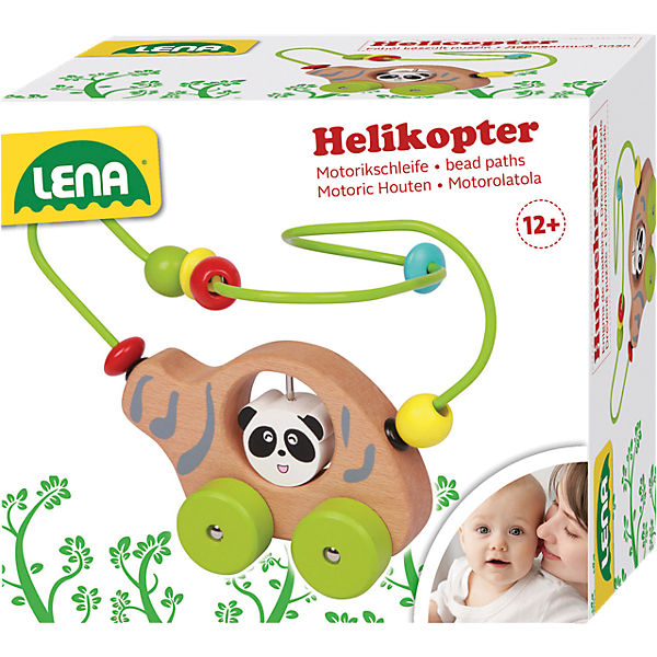 Holz Helikopter mit Motorikschleife