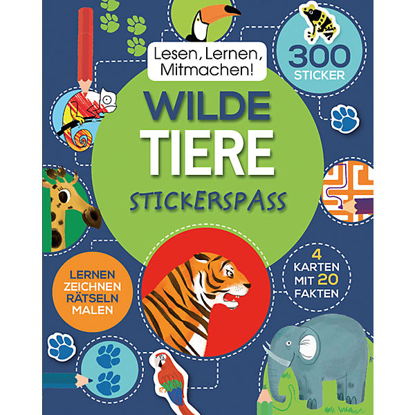 Lesen, Lernen, Mitmachen! Wilde Tiere - Stickerspass