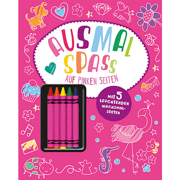 Ausmalspaß auf bunten Seiten - pink