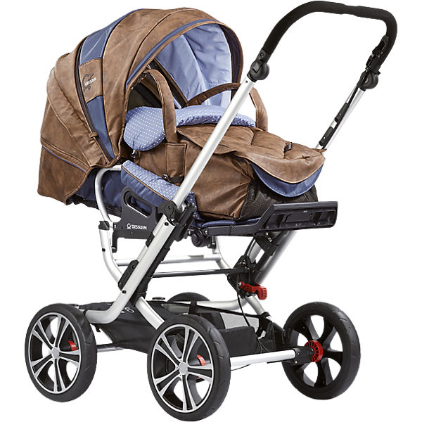 Kombi Kinderwagen F6 Air+ inkl. C-Lift Tragetasche, Gestell eloxiert, tabak/ grau/ Sterne/ Muster, 2016