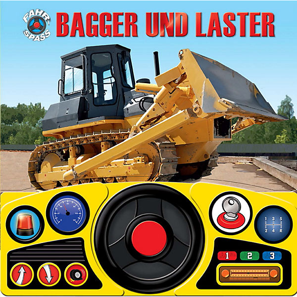 Bagger und Laster, Soundbuch mit Fahrzeuggeräuschen und Lenkrad