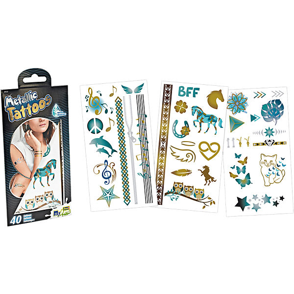 Tattoo in Metalloptik Set 1 (blau)
