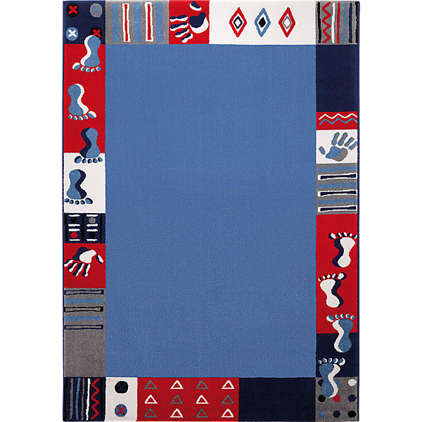 Kinderteppich Roundly Hands & Feet, blau