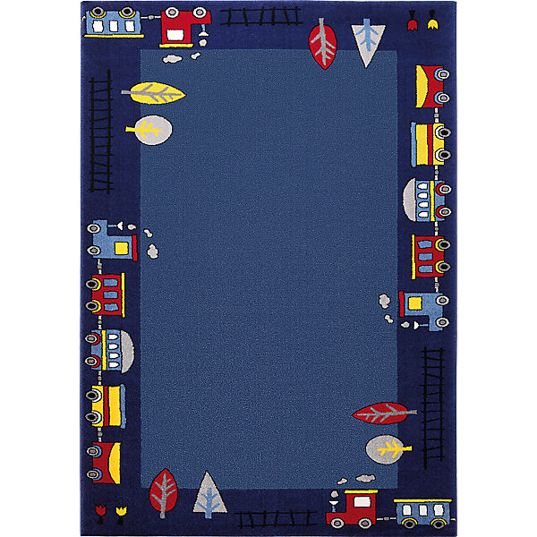Kinderteppich Funny Train, blau