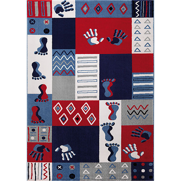 Kinderteppich Hands & Feet, blau