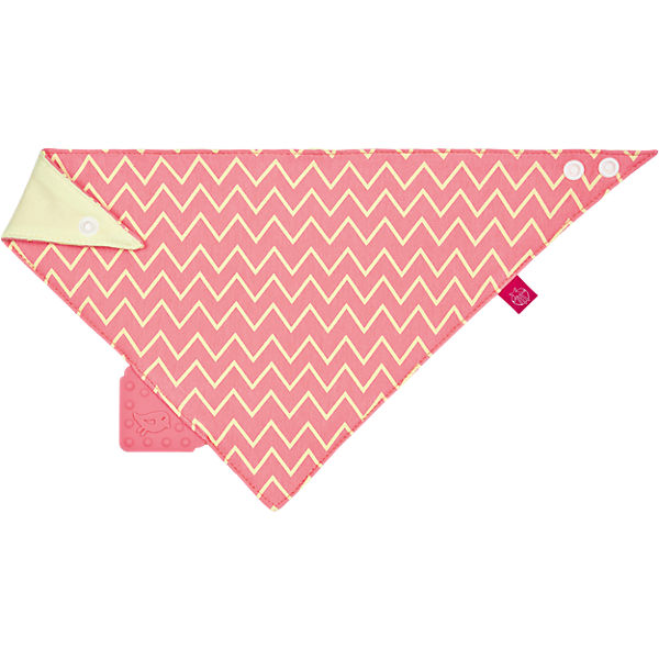 Dreieckstuch mit Beißhilfe, Zigzag red